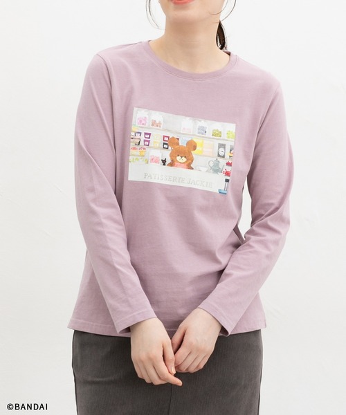 Honeys（ハニーズ）の「くまのがっこう／Ｔシャツ（Tシャツ/カットソー・レディース・ブラック/ピンク/ライトグリーン/オフホワイト/杢グレー・L/LL/M/S）」の20枚目の写真