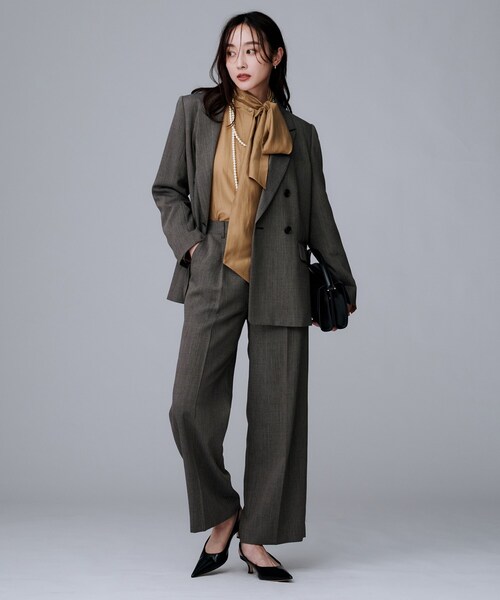 UNTITLED（アンタイトル）の「【ボウタイリボン/バンドカラー/レイヤード】2WAYシアーブラウス（シャツ/ブラウス・レディース・ホワイト/キャメル・02/04/44/48/00）」の13枚目の写真