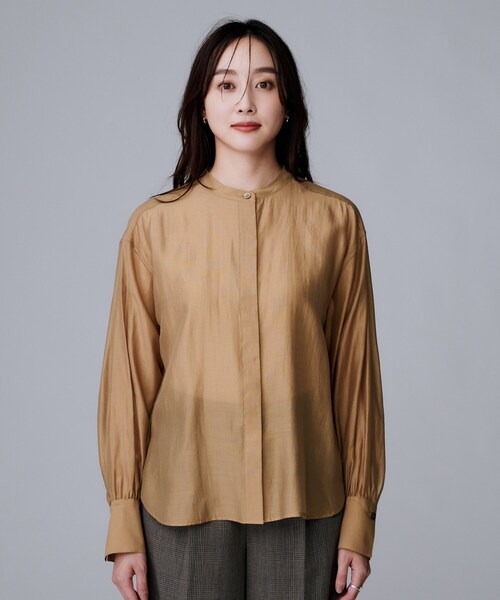 UNTITLED（アンタイトル）の「【ボウタイリボン/バンドカラー/レイヤード】2WAYシアーブラウス（シャツ/ブラウス・レディース・ホワイト/キャメル・02/04/44/48/00）」の19枚目の写真