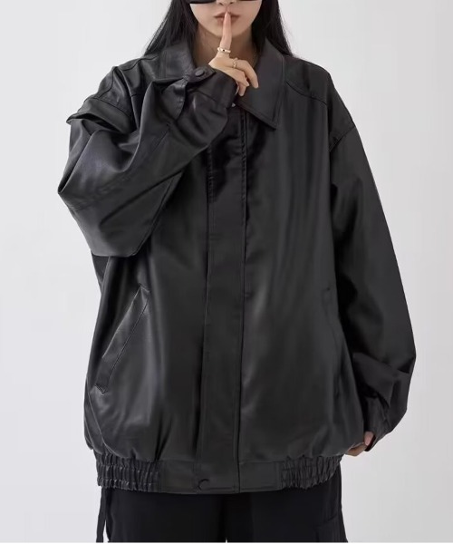NEW GENTLEMAN(ニュージェントルマン)の「モソッキ レザータッチ ビッグブルゾン(ブルゾン・メンズ・ブラック/ブラウン・M/L/XL)」の11枚目の写真