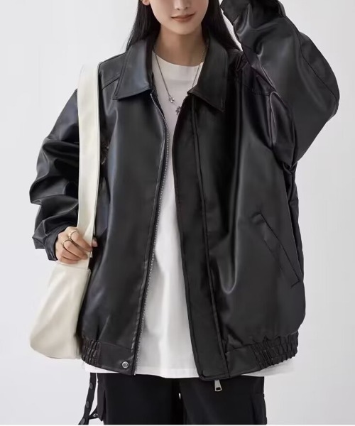 NEW GENTLEMAN(ニュージェントルマン)の「モソッキ レザータッチ ビッグブルゾン(ブルゾン・メンズ・ブラック/ブラウン・M/L/XL)」の14枚目の写真