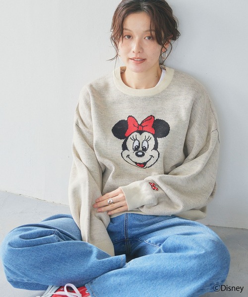 Disney（ディズニー）の「【Disney/ディズニー】Minnie Mouse/ミニーマウスジャガードニットプルオーバー（ニット/セーター・レディース・ブラック/アイボリー・LL/M/L）」の4枚目の写真