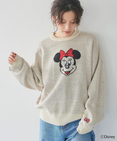 Disney（ディズニー）の「【Disney/ディズニー】Minnie Mouse/ミニーマウスジャガードニットプルオーバー（ニット/セーター・レディース・ブラック/アイボリー・LL/M/L）」の9枚目の写真