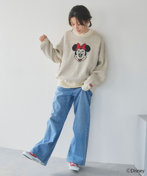 Disney（ディズニー）の「【Disney/ディズニー】Minnie Mouse/ミニーマウスジャガードニットプルオーバー（ニット/セーター・レディース・ブラック/アイボリー・LL/M/L）」の13枚目の写真