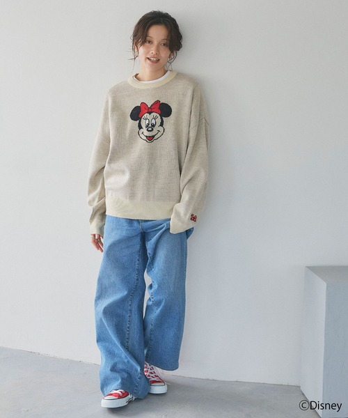 Disney（ディズニー）の「【Disney/ディズニー】Minnie Mouse/ミニーマウスジャガードニットプルオーバー（ニット/セーター・レディース・ブラック/アイボリー・LL/M/L）」の14枚目の写真