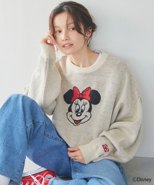 Disney（ディズニー）の「【Disney/ディズニー】Minnie Mouse/ミニーマウスジャガードニットプルオーバー（ニット/セーター・レディース・ブラック/アイボリー・LL/M/L）」の3枚目の写真