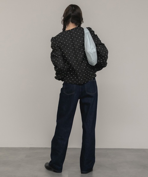 original】ドットシャーリング長袖ブラウス / シアートップス