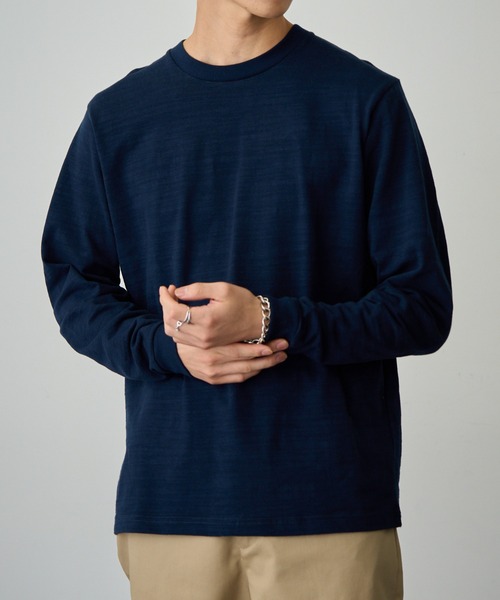 LIFEMAX(ライフマックス)の「【LIFEMAX】スラブ長袖Tシャツ ロンT MS1168(Tシャツ/カットソー・メンズ・ネイビー/ブラック/オフホワイト・S/M/L/XL)」の3枚目の写真