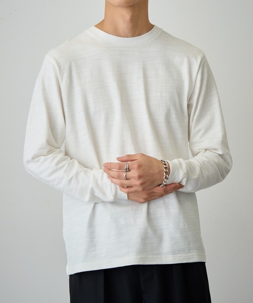 LIFEMAX(ライフマックス)の「【LIFEMAX】スラブ長袖Tシャツ ロンT MS1168(Tシャツ/カットソー・メンズ・ネイビー/ブラック/オフホワイト・S/M/L/XL)」の2枚目の写真