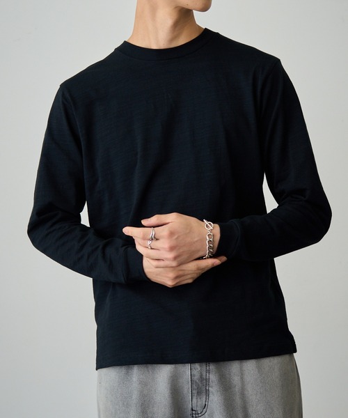 LIFEMAX(ライフマックス)の「【LIFEMAX】スラブ長袖Tシャツ ロンT MS1168(Tシャツ/カットソー・メンズ・ネイビー/ブラック/オフホワイト・S/M/L/XL)」の4枚目の写真