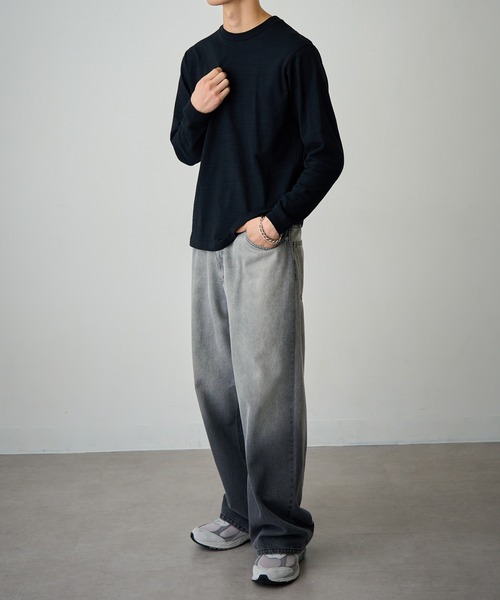 LIFEMAX(ライフマックス)の「【LIFEMAX】スラブ長袖Tシャツ ロンT MS1168(Tシャツ/カットソー・メンズ・ネイビー/ブラック/オフホワイト・S/M/L/XL)」の8枚目の写真