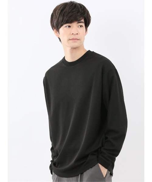 m.f.editorial(エムエフエディトリアル)の「【ストレッチ スエット】m.f.エディトリアル メンズ ワッフル クルー長袖 プルオーバー(スウェット・メンズ・ブラック/ダークウッド/ベージュ/ホワイト・LARGE/X-LARGE/MEDIUM)」の1枚目の写真