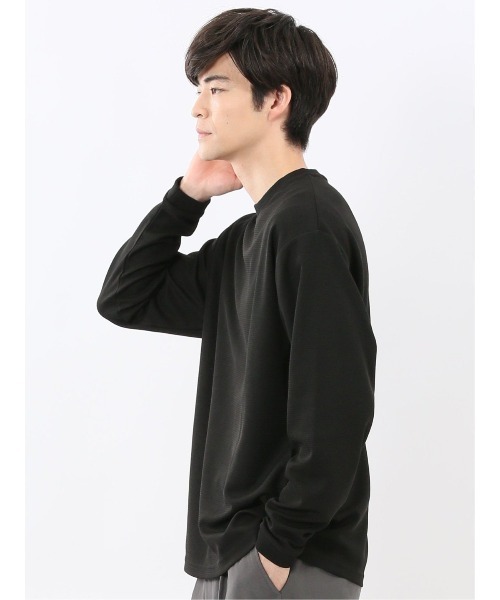 m.f.editorial(エムエフエディトリアル)の「【ストレッチ スエット】m.f.エディトリアル メンズ ワッフル クルー長袖 プルオーバー(スウェット・メンズ・ブラック/ダークウッド/ベージュ/ホワイト・LARGE/X-LARGE/MEDIUM)」の7枚目の写真