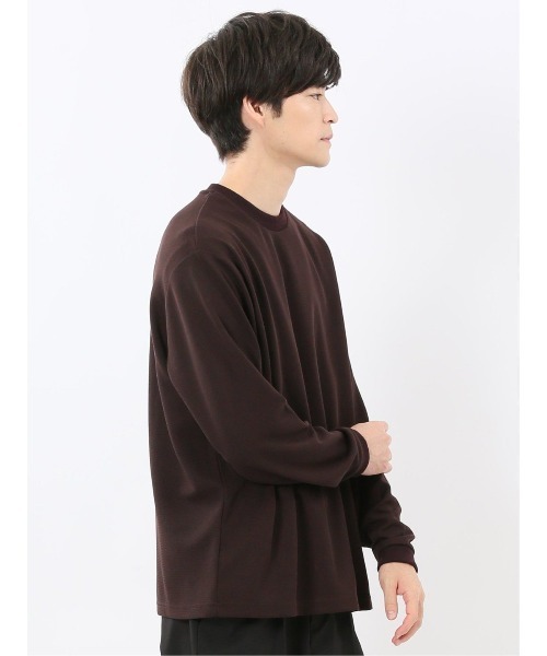 m.f.editorial(エムエフエディトリアル)の「【ストレッチ スエット】m.f.エディトリアル メンズ ワッフル クルー長袖 プルオーバー(スウェット・メンズ・ブラック/ダークウッド/ベージュ/ホワイト・LARGE/X-LARGE/MEDIUM)」の19枚目の写真