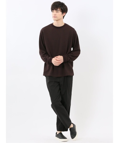 m.f.editorial(エムエフエディトリアル)の「【ストレッチ スエット】m.f.エディトリアル メンズ ワッフル クルー長袖 プルオーバー(スウェット・メンズ・ブラック/ダークウッド/ベージュ/ホワイト・LARGE/X-LARGE/MEDIUM)」の20枚目の写真