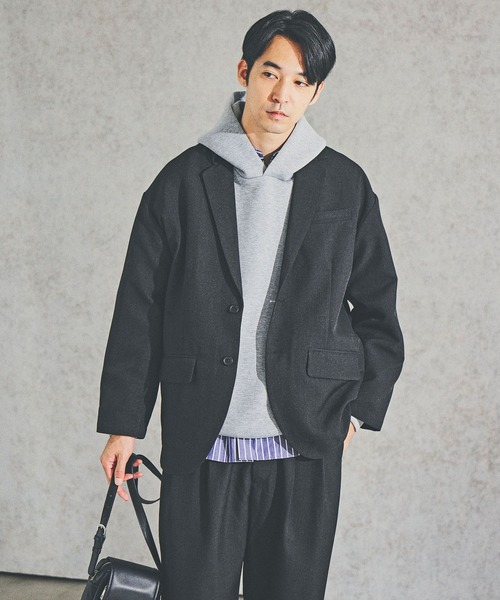 【新品タグ付き】HEREIAM テーラーアクロスジャケット BAYFLOW セール】[セットアップ可]ドライタッチテーラードジャケット