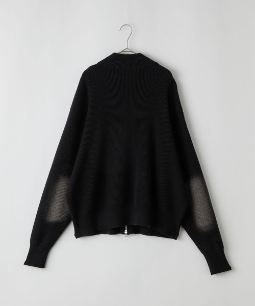 Anchor Smith（アンカー スミス）の「ヴィンテージライク スプレー加工 ダブルジップドライバーズニットジャケット（ニット/セーター・レディース・ブラウン/グレー/ブラック・L/M）」の20枚目の写真