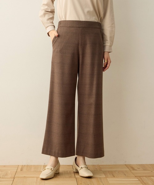 DECOY SINCE 1981（デコイシンスイチキュウハチイチ）の「裏起毛ストレッチワイドパンツ 股下63cm丈【ウエストゴム・大きいサイズあり】（その他パンツ・レディース・チャコールグレー/ブラック/モカ/ネイビー/ブラウン・61/64/67/70/76/80）」の4枚目の写真