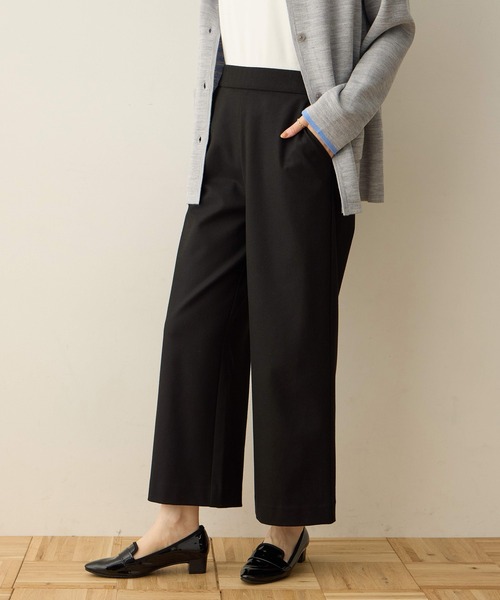 DECOY SINCE 1981（デコイシンスイチキュウハチイチ）の「裏起毛ストレッチワイドパンツ 股下63cm丈【ウエストゴム・大きいサイズあり】（その他パンツ・レディース・チャコールグレー/ブラック/モカ/ネイビー/ブラウン・61/64/67/70/76/80）」の19枚目の写真