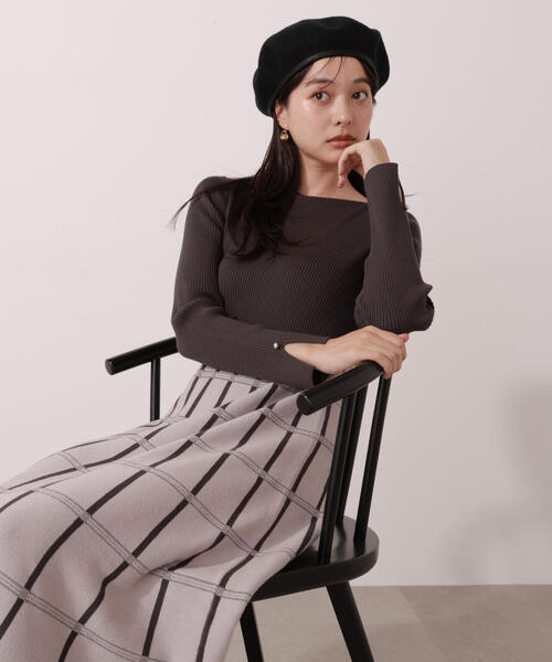 PROPORTION BODY DRESSING（プロポーションボディドレッシング）の「チェック柄ジャガードニットワンピース / 1215240009（ワンピース・レディース・ダークグレー/ブルー/ブラウン系その他・MEDIUM/P/S/SMALL）」の16枚目の写真