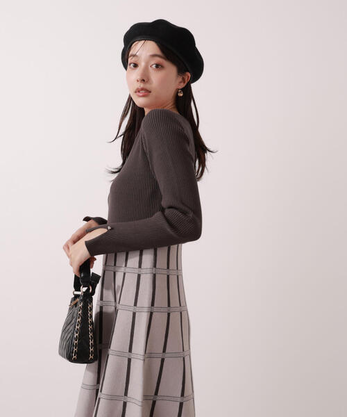 PROPORTION BODY DRESSING（プロポーションボディドレッシング）の「チェック柄ジャガードニットワンピース / 1215240009（ワンピース・レディース・ダークグレー/ブルー/ブラウン系その他・MEDIUM/P/S/SMALL）」の21枚目の写真