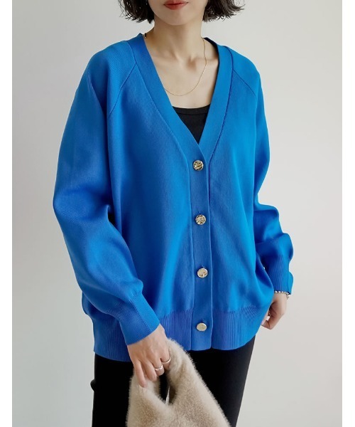 Re:EDIT（リエディ）の「スポンジニットメタルボタンドルマンカーディガン（カーディガン/ボレロ・レディース・ブラック/アイボリー/チャコールグレー/ブラウン/ブルー・MEDIUM/LARGE）」の14枚目の写真