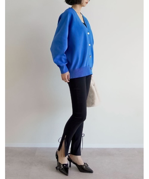 Re:EDIT（リエディ）の「スポンジニットメタルボタンドルマンカーディガン（カーディガン/ボレロ・レディース・ブラック/アイボリー/チャコールグレー/ブラウン/ブルー・MEDIUM/LARGE）」の16枚目の写真