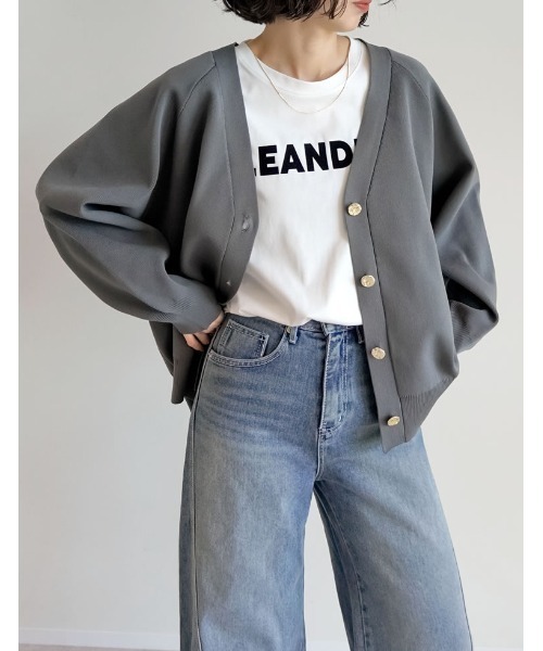 Re:EDIT（リエディ）の「スポンジニットメタルボタンドルマンカーディガン（カーディガン/ボレロ・レディース・ブラック/アイボリー/チャコールグレー/ブラウン/ブルー・MEDIUM/LARGE）」の20枚目の写真