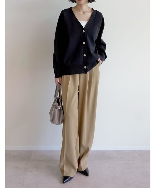 Re:EDIT（リエディ）の「スポンジニットメタルボタンドルマンカーディガン（カーディガン/ボレロ・レディース・ブラック/アイボリー/チャコールグレー/ブラウン/ブルー・MEDIUM/LARGE）」の7枚目の写真