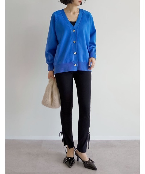 Re:EDIT（リエディ）の「スポンジニットメタルボタンドルマンカーディガン（カーディガン/ボレロ・レディース・ブラック/アイボリー/チャコールグレー/ブラウン/ブルー・MEDIUM/LARGE）」の15枚目の写真