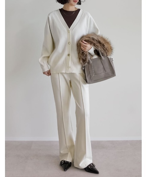 Re:EDIT（リエディ）の「スポンジニットメタルボタンドルマンカーディガン（カーディガン/ボレロ・レディース・ブラック/アイボリー/チャコールグレー/ブラウン/ブルー・MEDIUM/LARGE）」の18枚目の写真