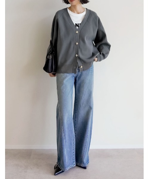 Re:EDIT（リエディ）の「スポンジニットメタルボタンドルマンカーディガン（カーディガン/ボレロ・レディース・ブラック/アイボリー/チャコールグレー/ブラウン/ブルー・MEDIUM/LARGE）」の21枚目の写真