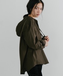 duei | オーバーサイズチェックフーディーシャツ(シャツ/ブラウス)