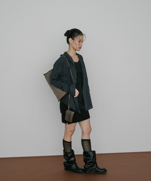 duei（デュイ）の「オーバーサイズチェックフーディーシャツ（シャツ/ブラウス・レディース・ブラウン/ネイビー・FREE）」の22枚目の写真