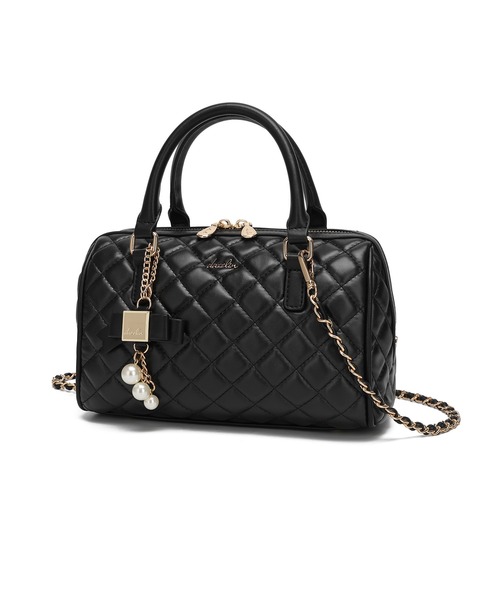 dazzlin（ダズリン）の「【dazzlin / ダズリン】 リボンチャーム付き キルティングボストンバッグ（ボストンバッグ・レディース・アイボリー/ブラック/ミント/ピンク・FREE）」の8枚目の写真