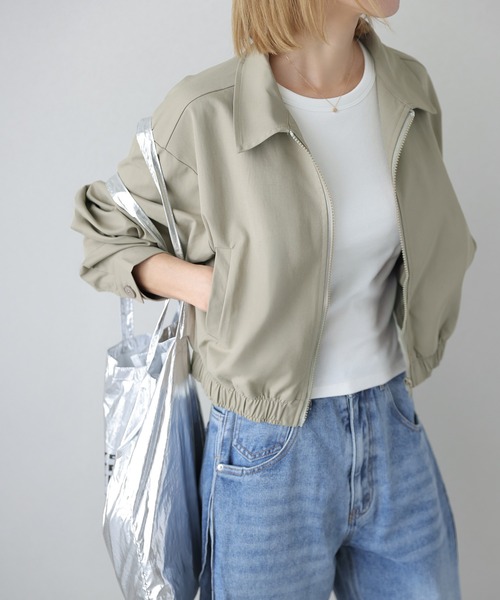 AMELY(エミリー)の「クロップドワークデザインジャケット(その他アウター・レディース・ブラック/カーキ/アイボリー/ベージュ・フリー)」の3枚目の写真