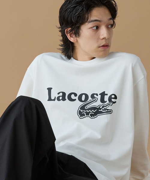LACOSTE（ラコステ）の「【オンライン限定】LACOSTE 鹿の子オーバーサイズプリント ロングスリーブTシャツ（Tシャツ/カットソー・メンズ・ネイビー/ブラック/ホワイト・6/5/4/3/2）」の10枚目の写真