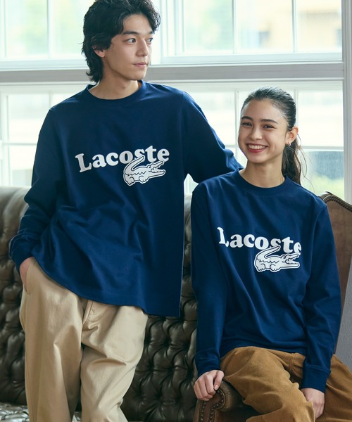 セール】【オンライン限定】LACOSTE 鹿の子オーバーサイズプリント