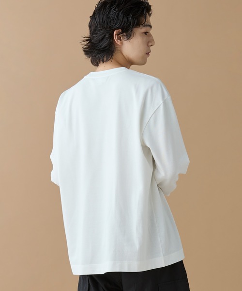 LACOSTE（ラコステ）の「【オンライン限定】LACOSTE 鹿の子オーバーサイズプリント ロングスリーブTシャツ（Tシャツ/カットソー・メンズ・ネイビー/ブラック/ホワイト・6/5/4/3/2）」の9枚目の写真