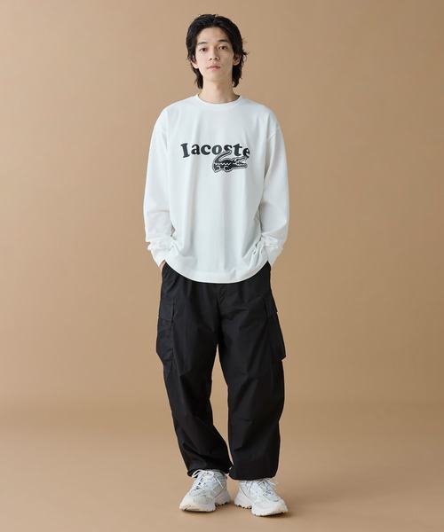 LACOSTE 鹿の子地 ロングスリーブ 白&黒の2点セット LACOSTE ラコステ 鹿の子 ロングスリーブ Tシャツ TH7019-99