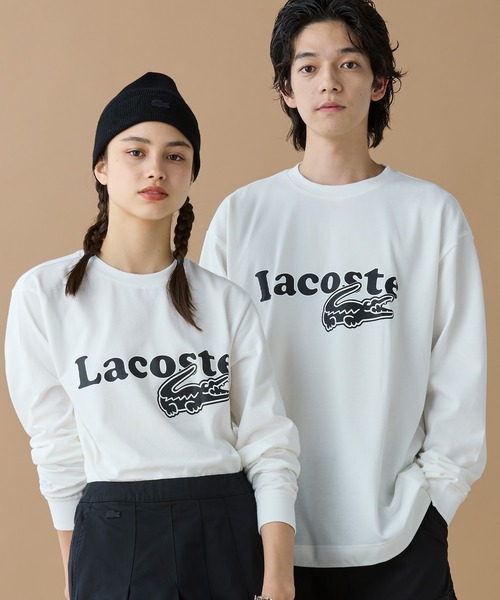 LACOSTE（ラコステ）の「【オンライン限定】LACOSTE 鹿の子オーバーサイズプリント ロングスリーブTシャツ（Tシャツ/カットソー・メンズ・ネイビー/ブラック/ホワイト・6/5/4/3/2）」の4枚目の写真