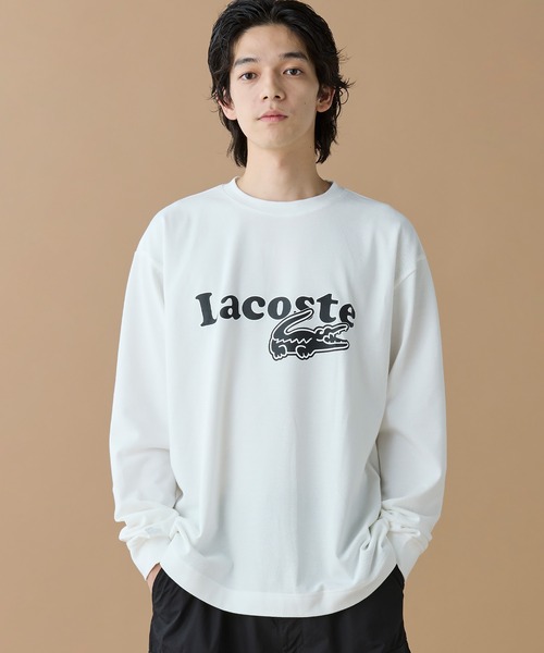 LACOSTE（ラコステ）の「【オンライン限定】LACOSTE 鹿の子オーバーサイズプリント ロングスリーブTシャツ（Tシャツ/カットソー・メンズ・ネイビー/ブラック/ホワイト・6/5/4/3/2）」の6枚目の写真