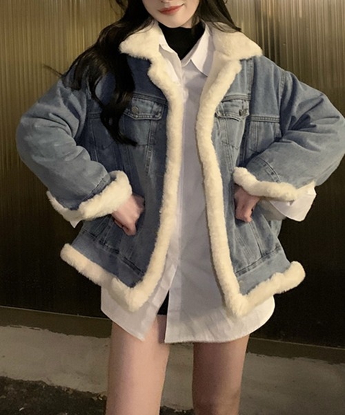 セール】ボア×デニムリバースブルジャケット（デニムジャケット