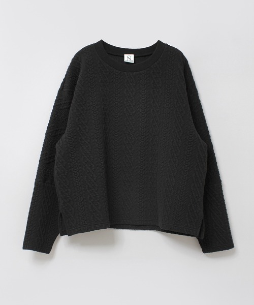 RNA-N(アールエヌエーエヌ)の「M2545 アラン柄キルトプルオーバー(Tシャツ/カットソー・レディース・オフホワイト/ブラック/杢グレー・FREE)」の16枚目の写真