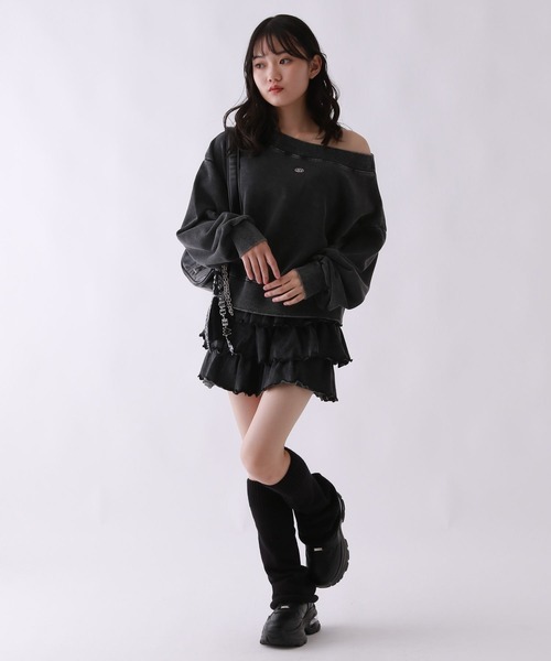 repipi armario(レピピ アルマリオ)の「Acidオフショルショートスウェット(スウェット・キッズ・ブラウン/ピンク/ブラック・SMALL/MEDIUM/LARGE)」の5枚目の写真