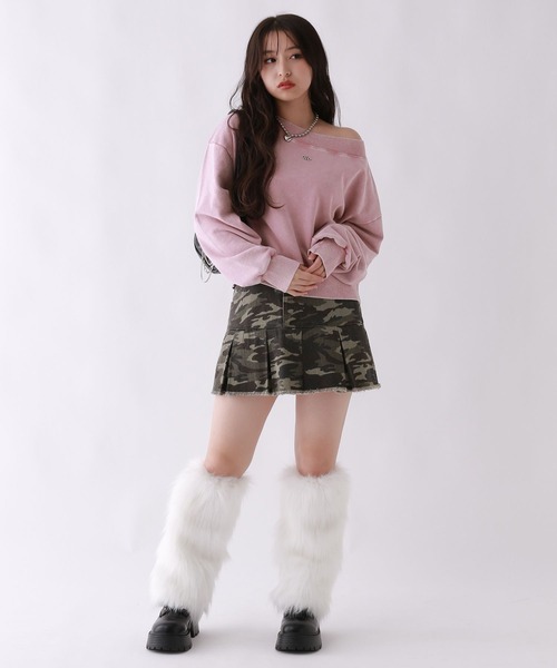 repipi armario(レピピ アルマリオ)の「Acidオフショルショートスウェット(スウェット・キッズ・ブラウン/ピンク/ブラック・SMALL/MEDIUM/LARGE)」の7枚目の写真