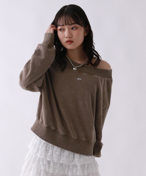 repipi armario(レピピ アルマリオ)の「Acidオフショルショートスウェット(スウェット・キッズ・ブラウン/ピンク/ブラック・SMALL/MEDIUM/LARGE)」の10枚目の写真