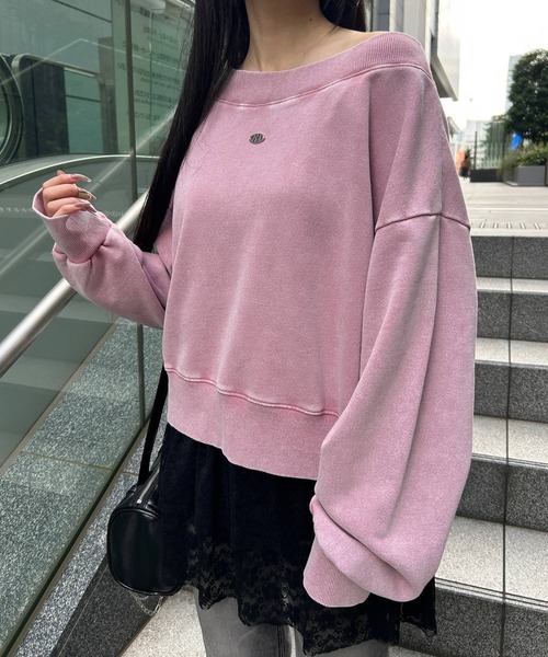 repipi armario(レピピ アルマリオ)の「Acidオフショルショートスウェット(スウェット・キッズ・ブラウン/ピンク/ブラック・SMALL/MEDIUM/LARGE)」の21枚目の写真