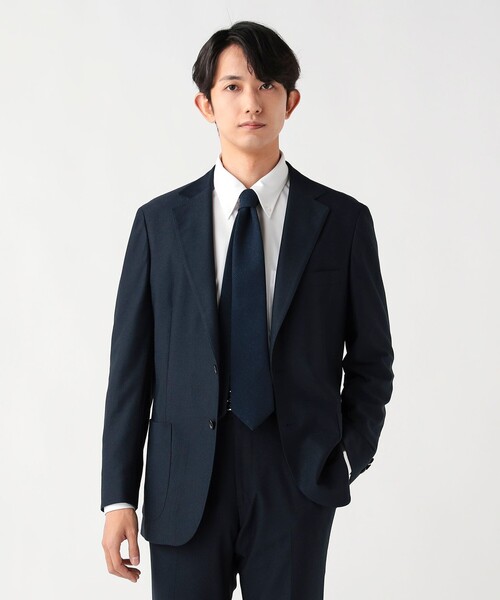 BEAMS HEART(ビームスハート)の「メランジニット 2ボタンジャケット(セットアップ対応)(テーラードジャケット・メンズ・ネイビー/ブルー・LARGE/MEDIUM/SMALL/X-LARGE)」の8枚目の写真