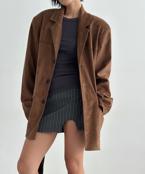 ALAND(エーランド)の「【UNISEX】ASCLO/ステインスエードブルゾン(ブルゾン・メンズ・ブラウン/ベージュ・FREE)」の1枚目の写真